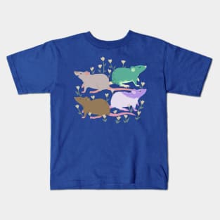 Gathering of Rats in Flowers v2 Kids T-Shirt